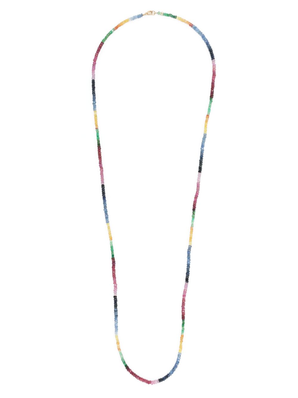 14kt yellow gold Arizona sapphire long beaded necklace