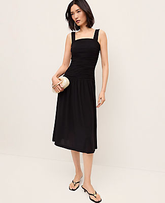 Ann Taylor Ruched Midi Dress