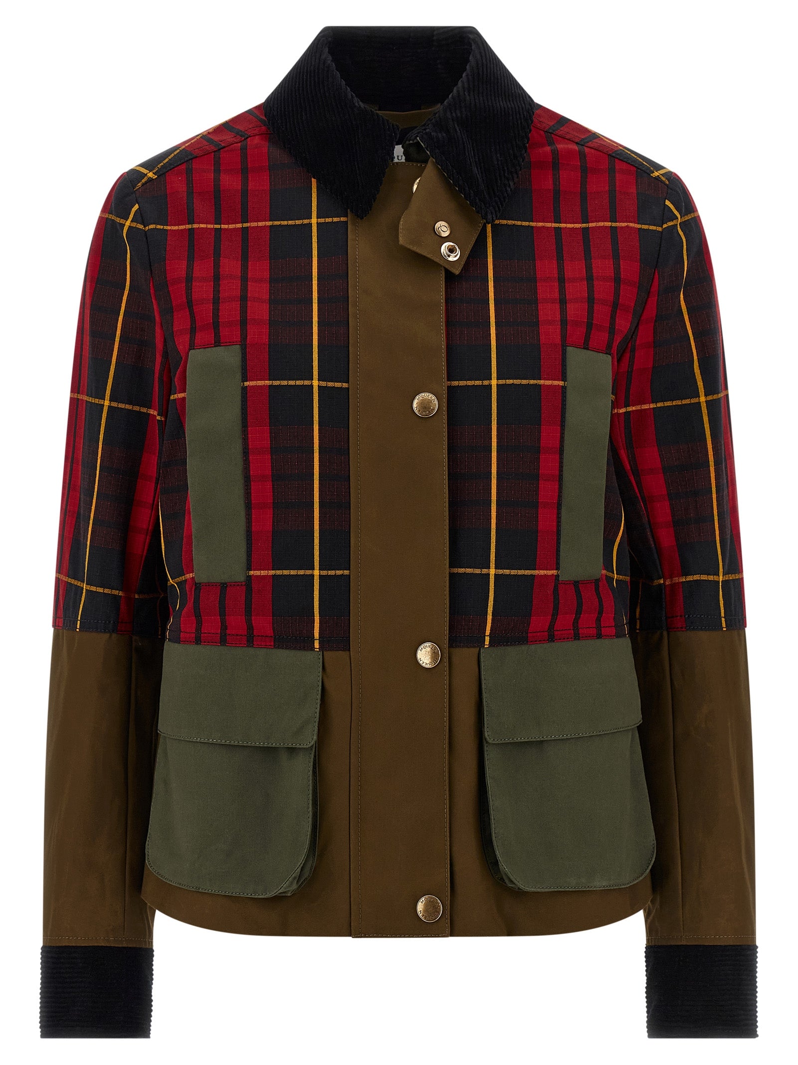 Patchwork Tartan Cotton Jacket — Multicolor