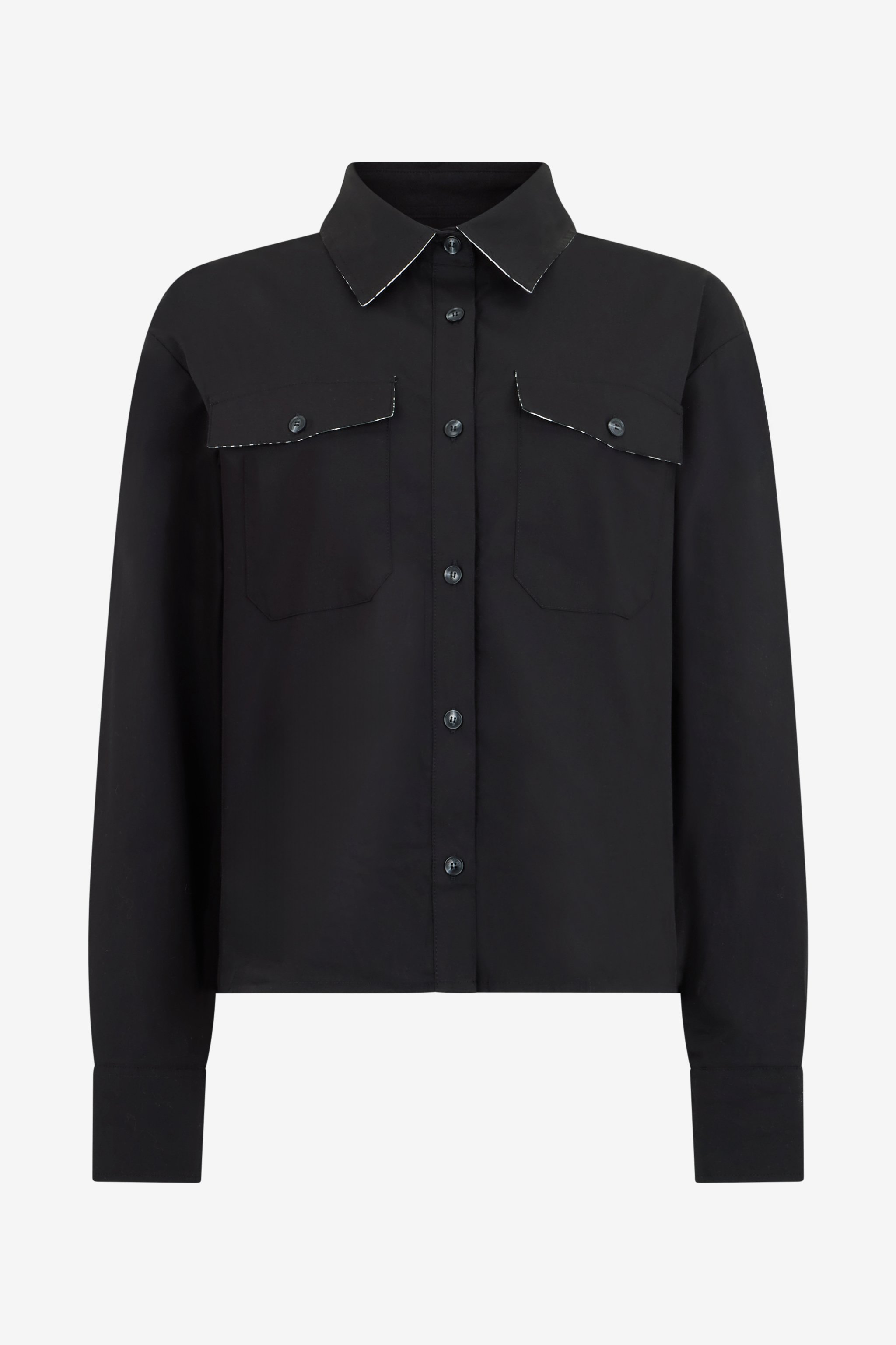 Black Shirt With Contrast Stitching
