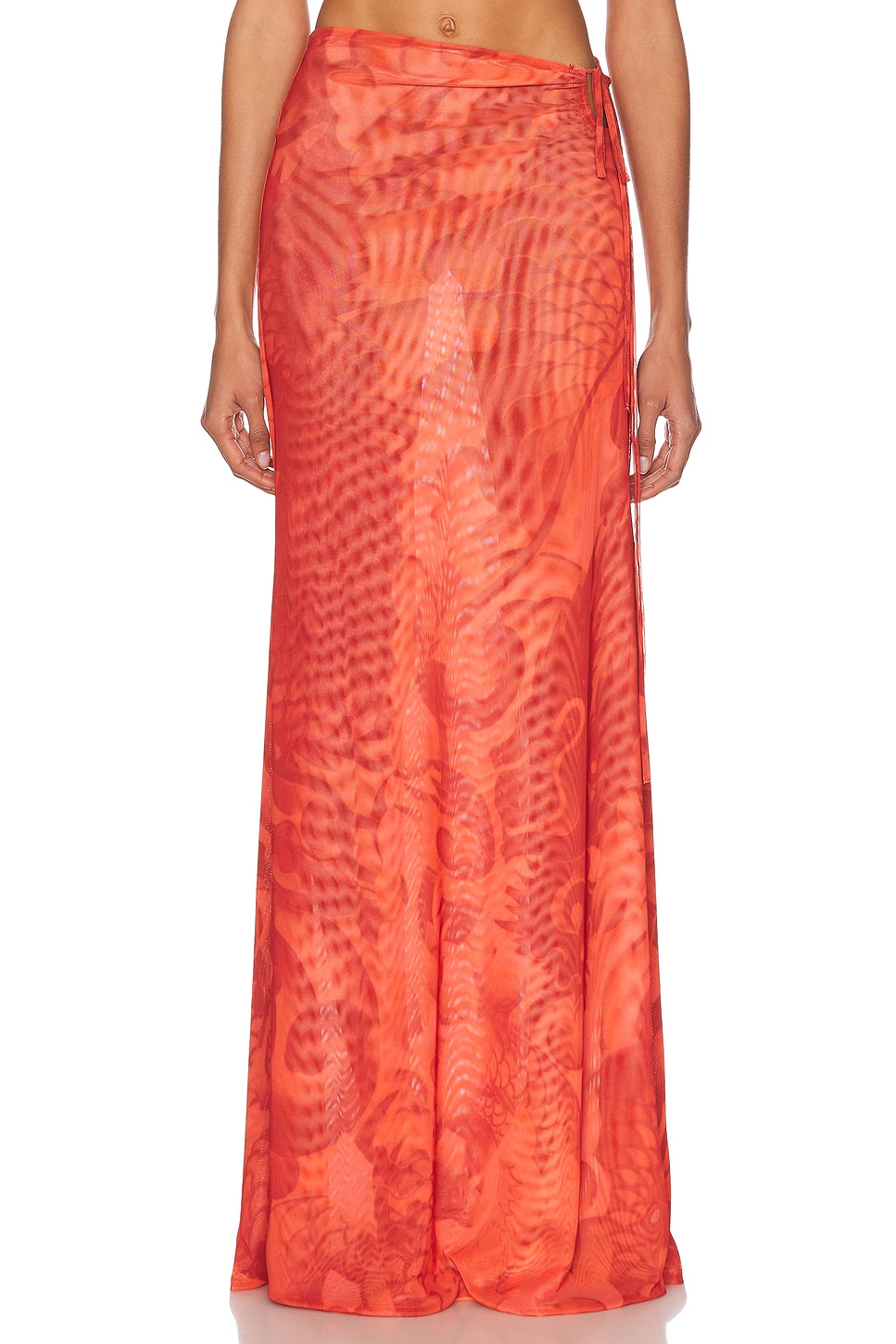 Jade Cropper Reversible Maxi Skirt in Red Snake Print - Red. 40 also in