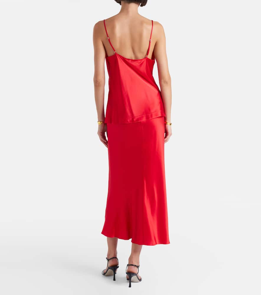 Sense Of Shine satin midi skirt