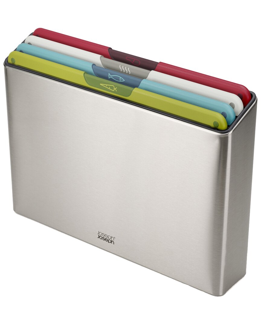 Folio Icon Steel 4Pc Cutting Board Set With Stainless Steel Storage Case