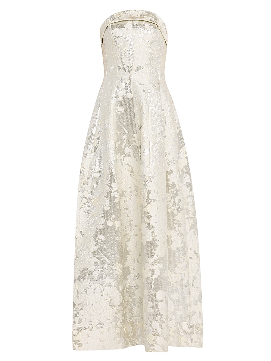 Women's Octavia Floral Strapless Gown - Silver