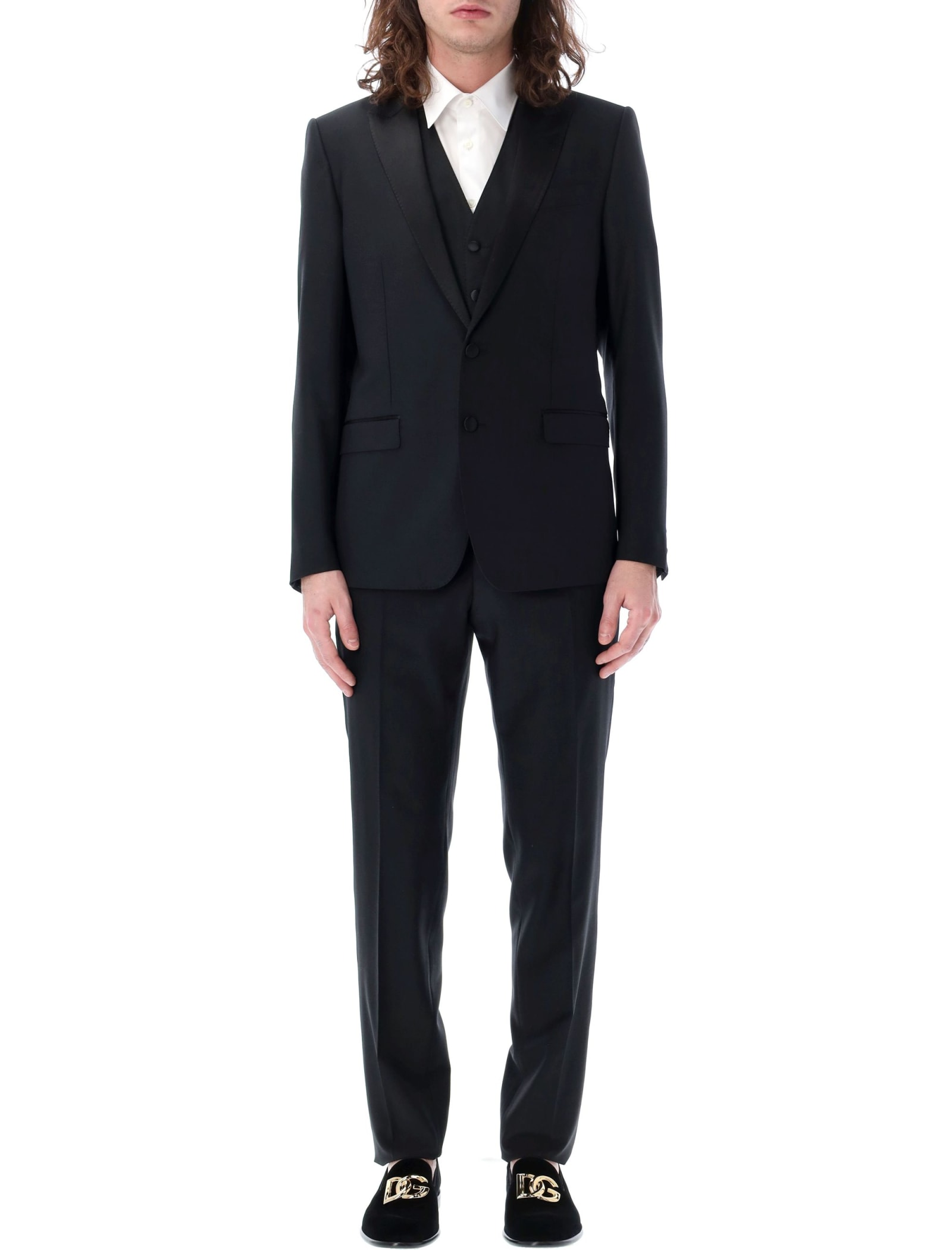 Three-piece Suit In Wool And Silk