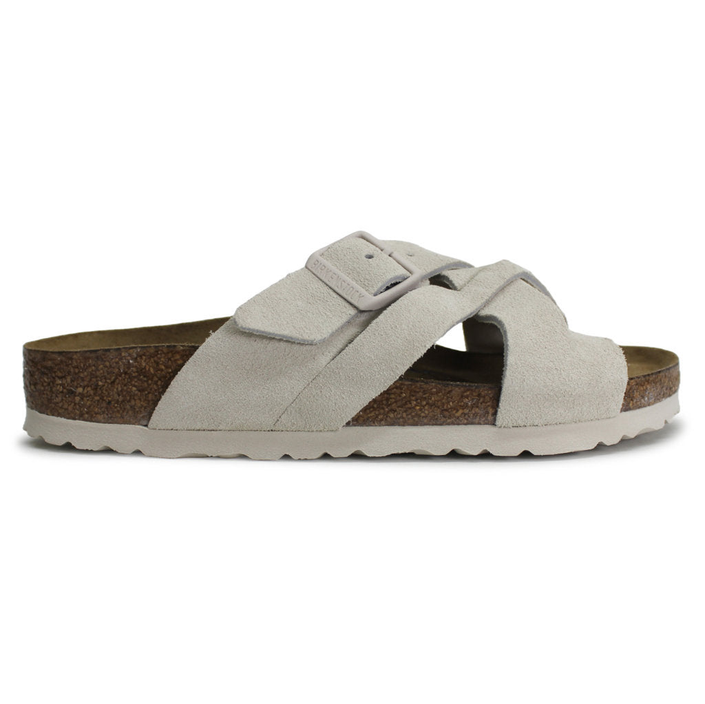 Birkenstock Lugano Suede Leather Unisex Slides Sandals
