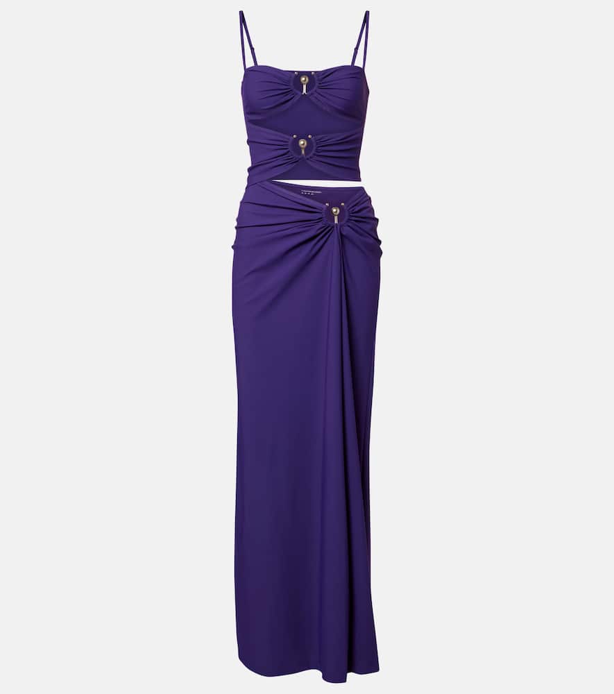 Cutout ruched maxi dress