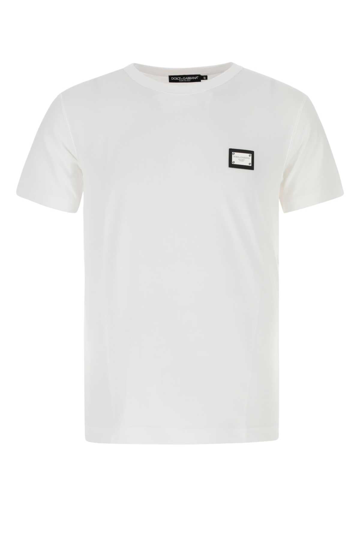 Logo-Patch Cotton T-shirt — White