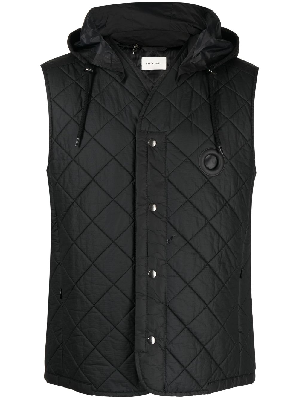 Button-up quilted gilet - Black