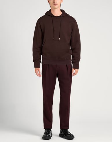 Man Sweatshirt Dark brown Size XS Cotton, Elastane