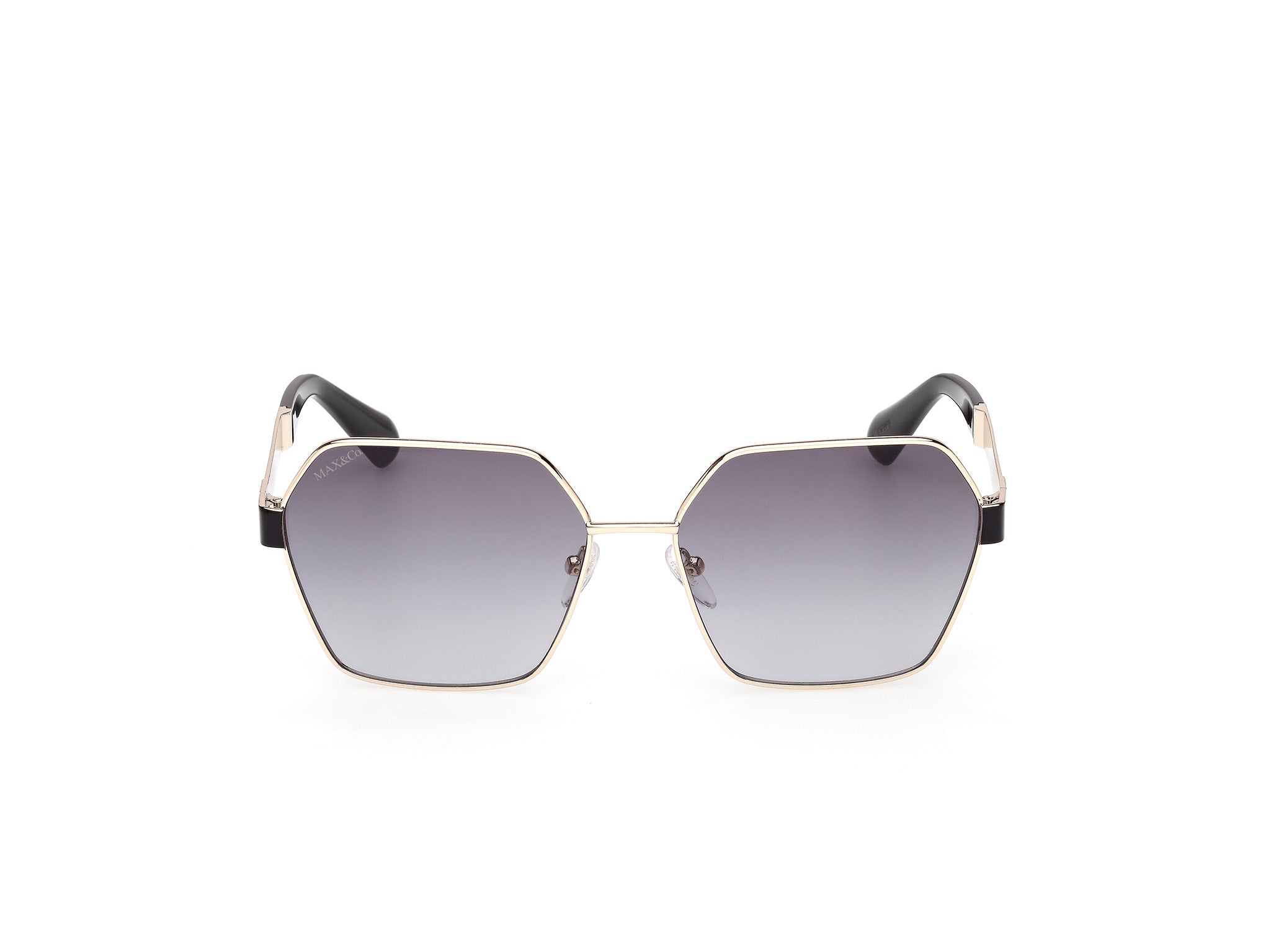 MAX&Co Mujer MAX&Co MO0141 32B Gafas de sol Metal Oro Fumar Geométrico Norma