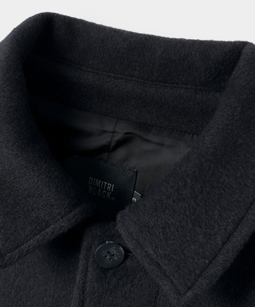 Essential Cashmere Balmacaan Coat_Black