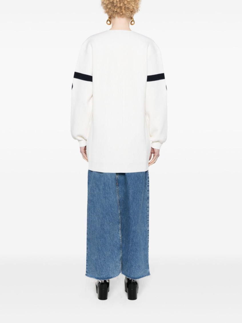 Ivory Wool Blend Cardigan