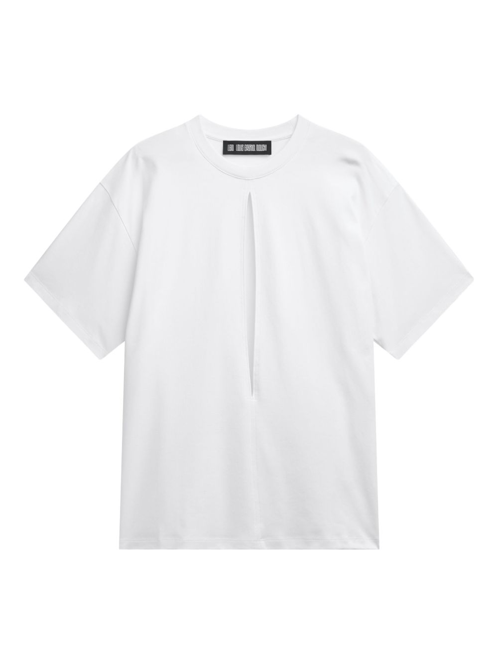 Asymmetrical split-detail T-shirt - White