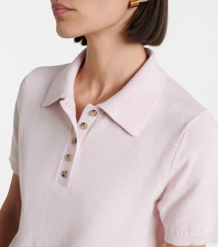 Cotton and cashmere polo shirt
