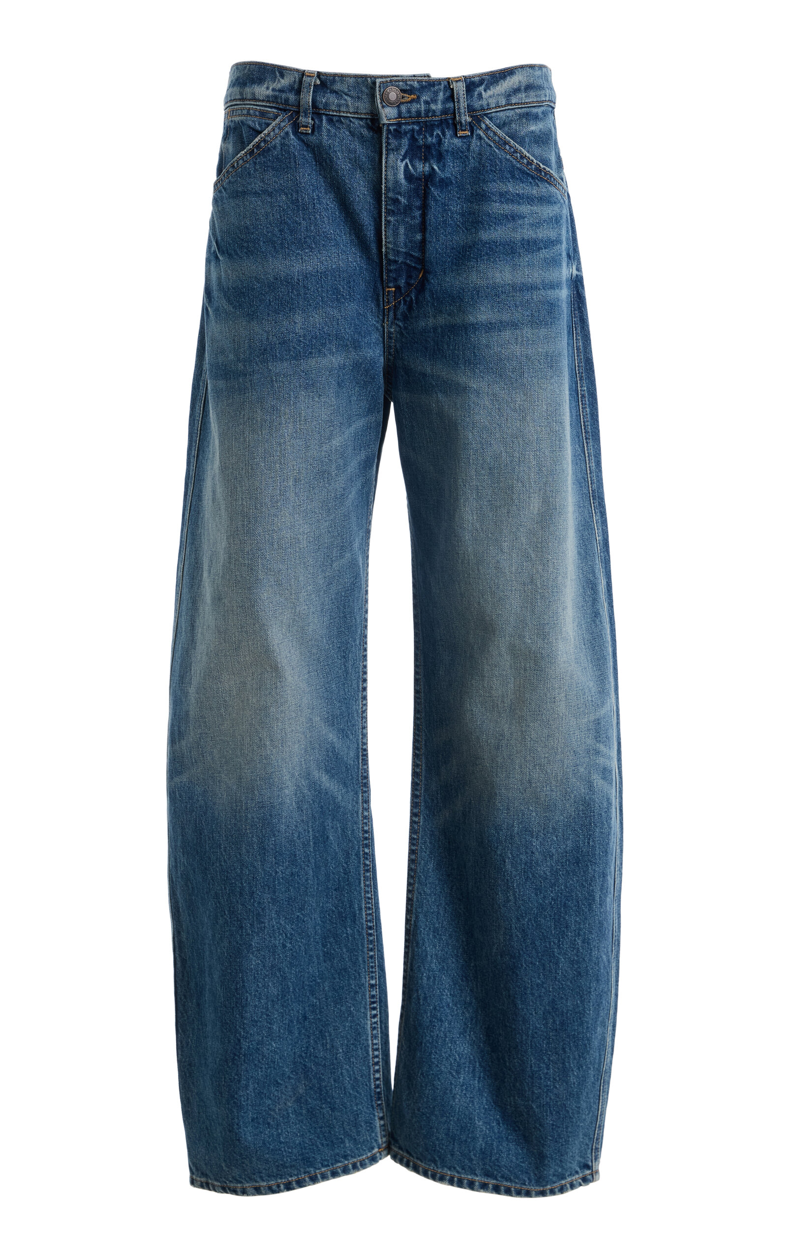 Tribeca Stretch Mid-Rise Barrel-Leg Jeans - Moda Operandi