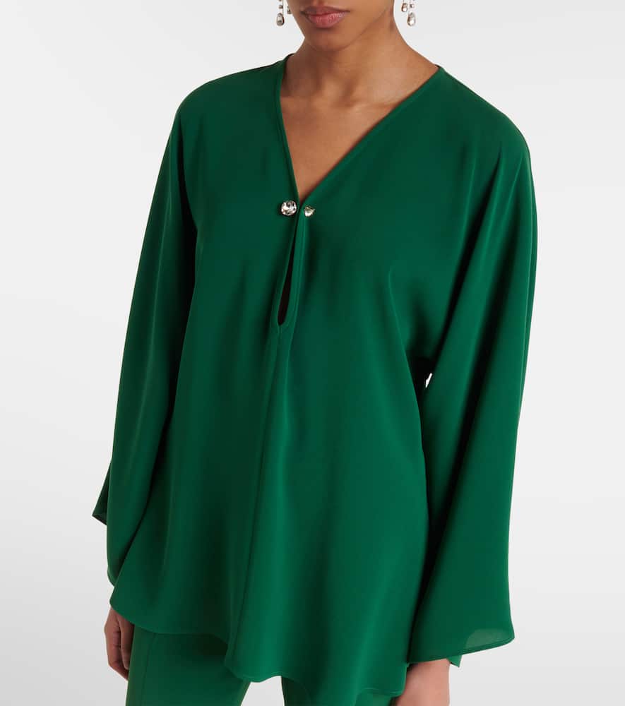 Max Mara Umile crystal-embellished cady blouse