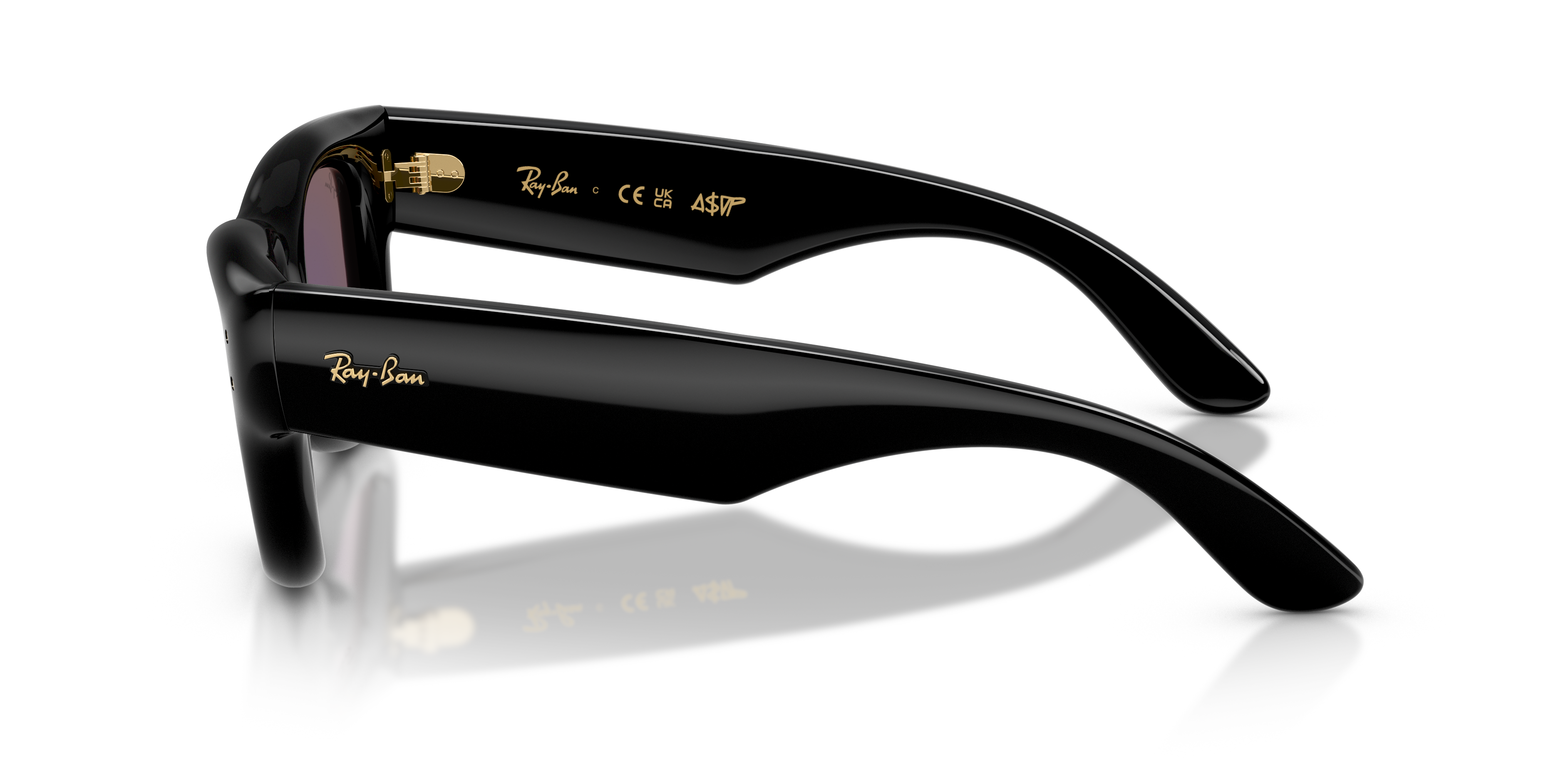 Ray - Ban Unisex Ray - Ban RB4940 WAYFARER PUFFER 601/8N Gafas de sol Nylon Negro Verde Cuadrada Espejo