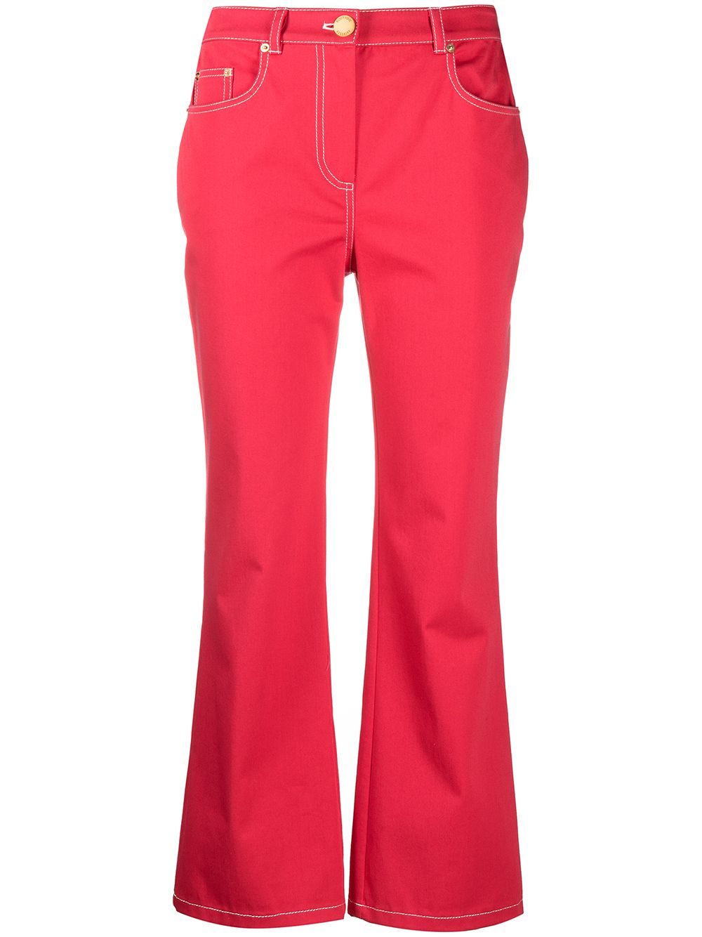 High-rise flared cotton jeans - Pink