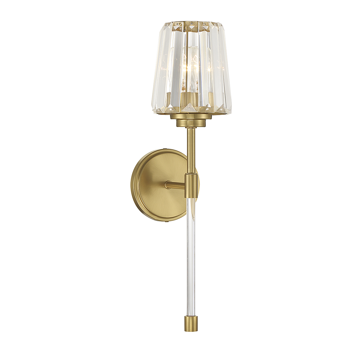 Warm Brass One Light Wall Sconce from the Garnet Collection