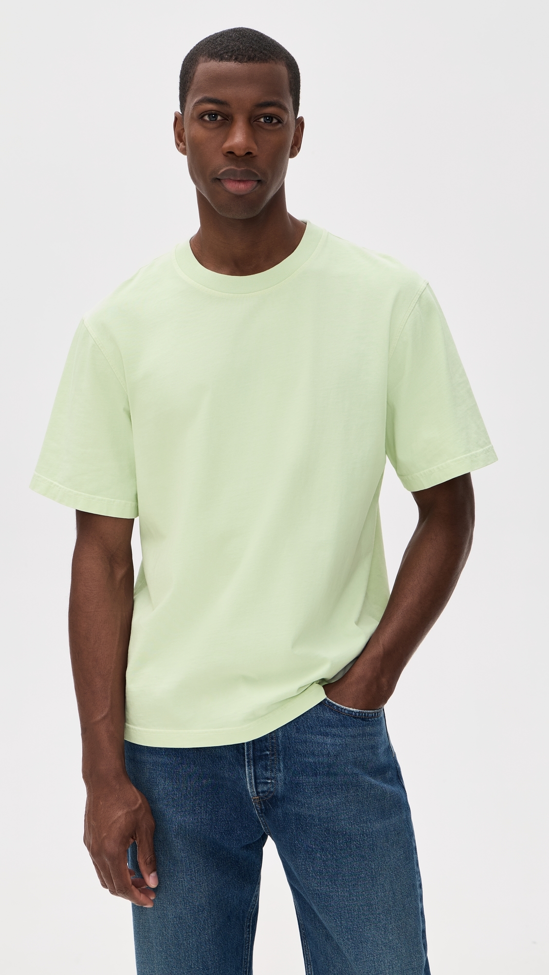 Asha Mock Neck Tee Mint Cream