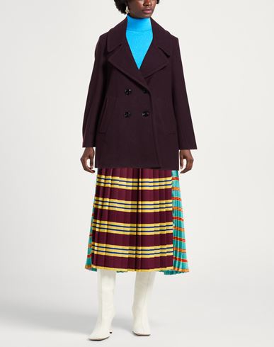 Paltò Woman Coat Dark purple Size 6 Wool, Polyester, Cashmere, Polyamide