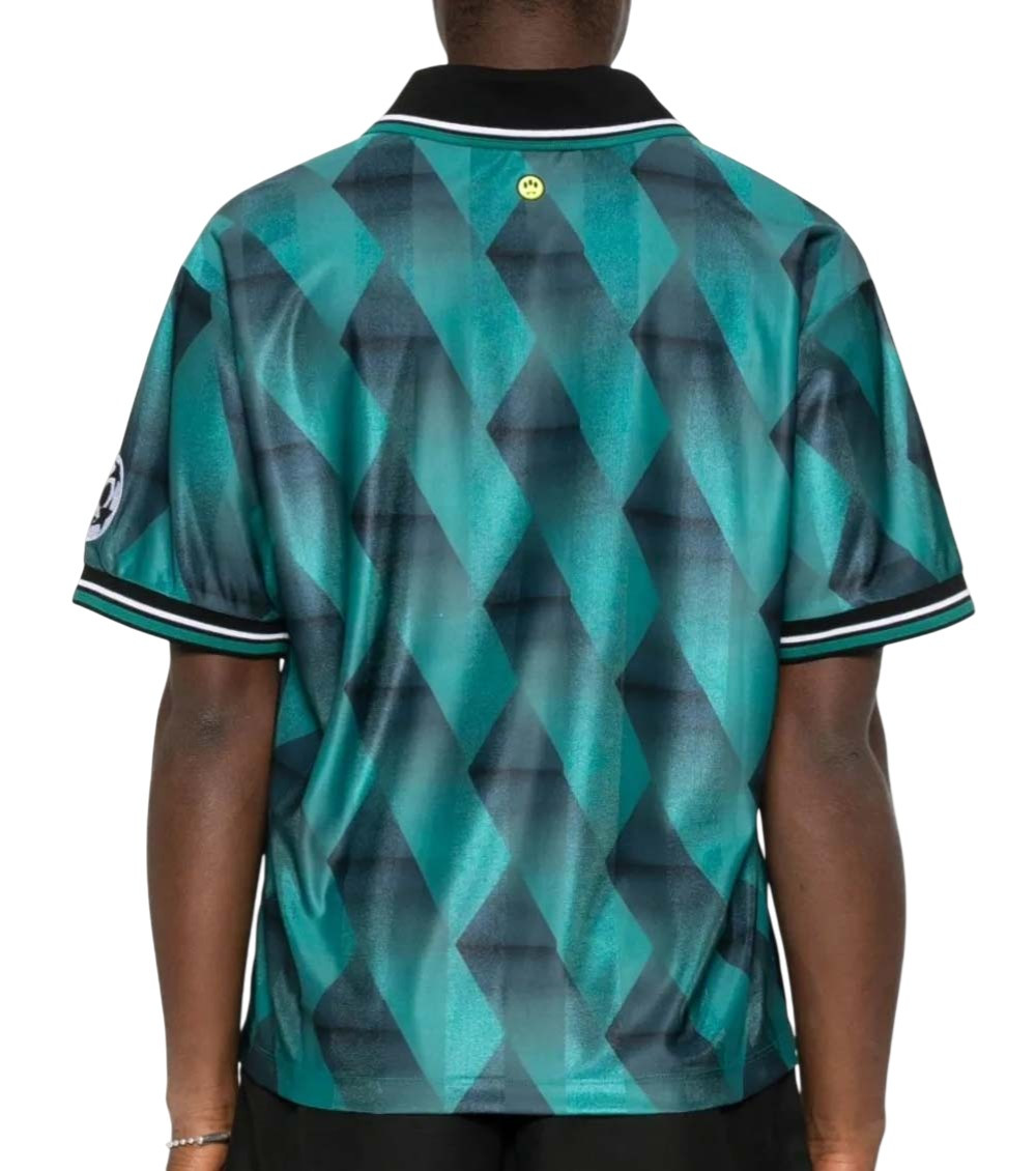 Green Graphic Shirt Collar T-Shirt