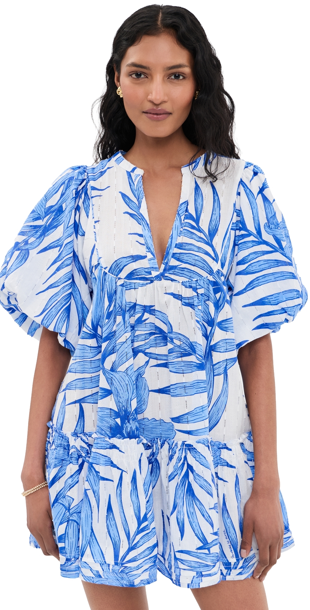 Mini Dress Cruz Blue Palm