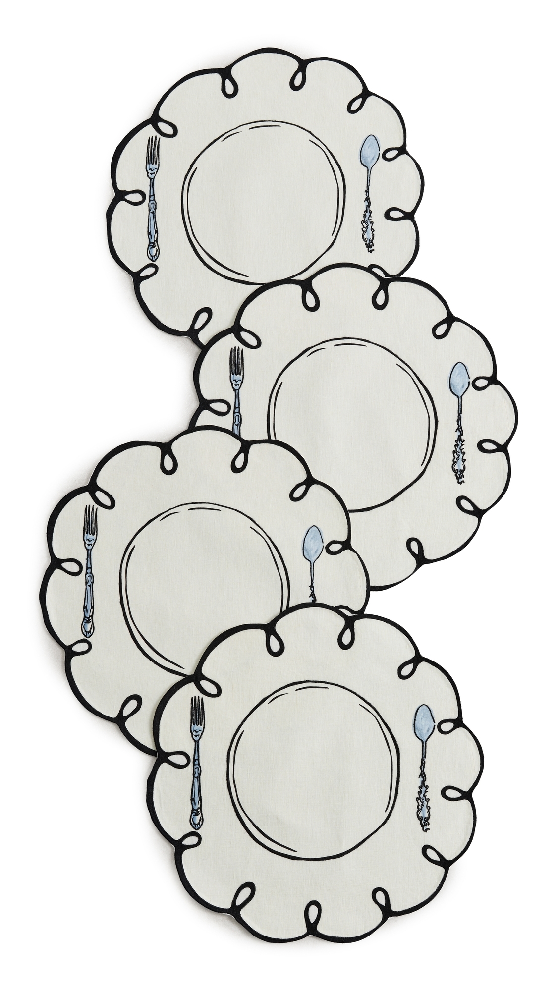 Linen Embroidered Placemats Multi One Size