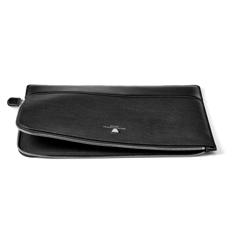 City Leather Folio Case in Black Pebble