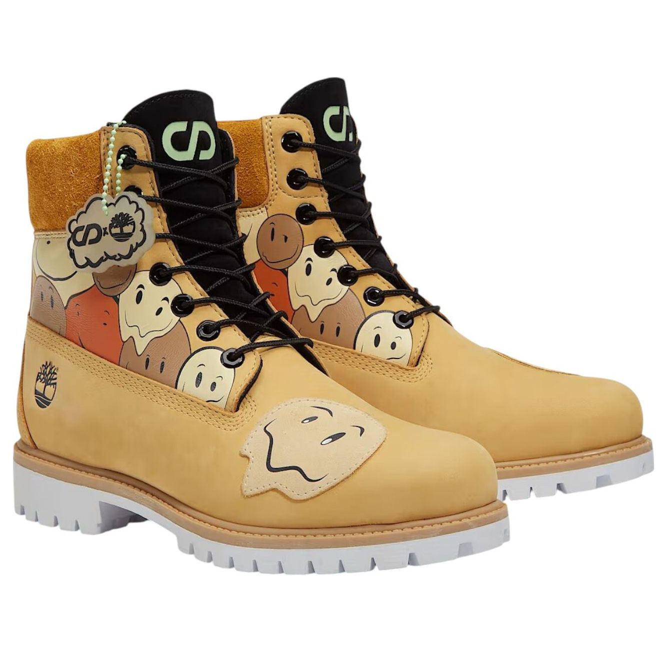 X CNSTNT DVLPMNT 6 Inch Premium Waterproof Boot 'Melted Smileys'