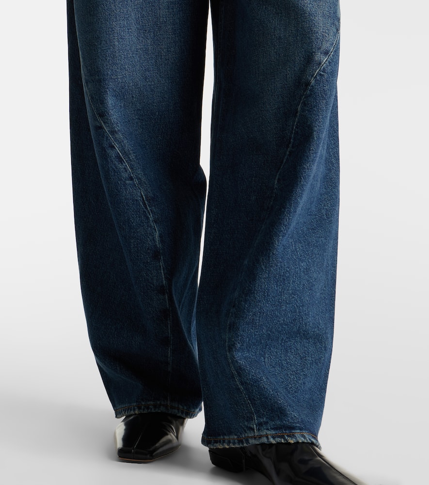 Twist mid-rise wide-leg jeans