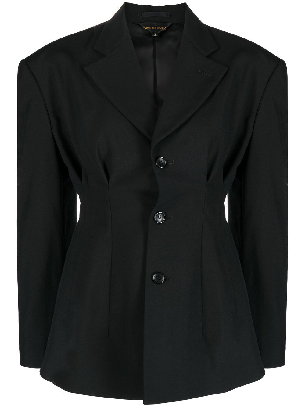 Single-breasted wool blazer - Black