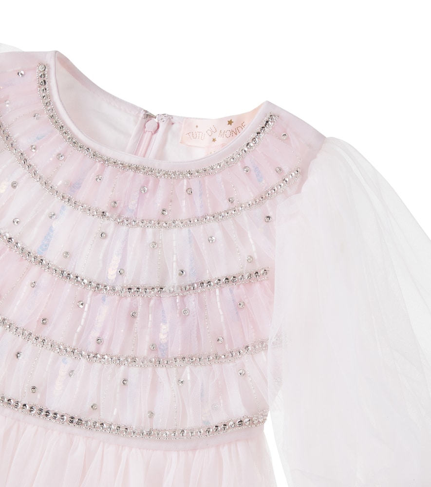Opaline embellished tulle dress