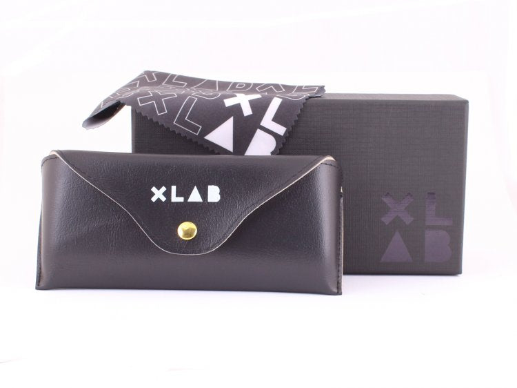 XLAB Donna XLAB Sumatra Occhiali da sole Acetato Nero Azzurro Cat Eye Polarizzata