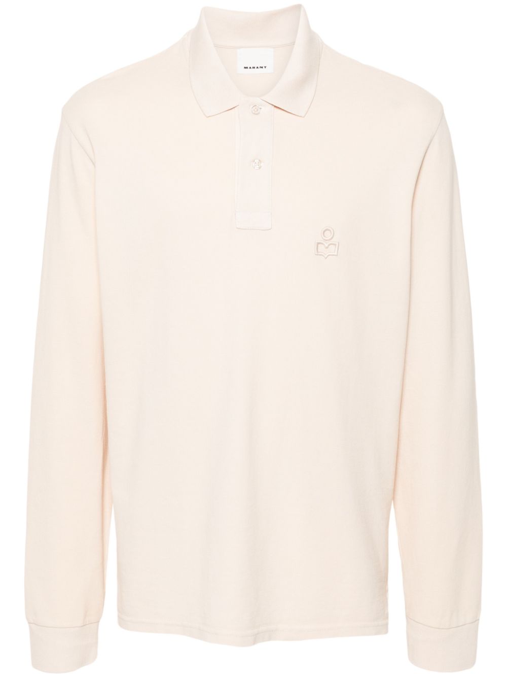 Logo-embroidered polo shirt - Neutrals