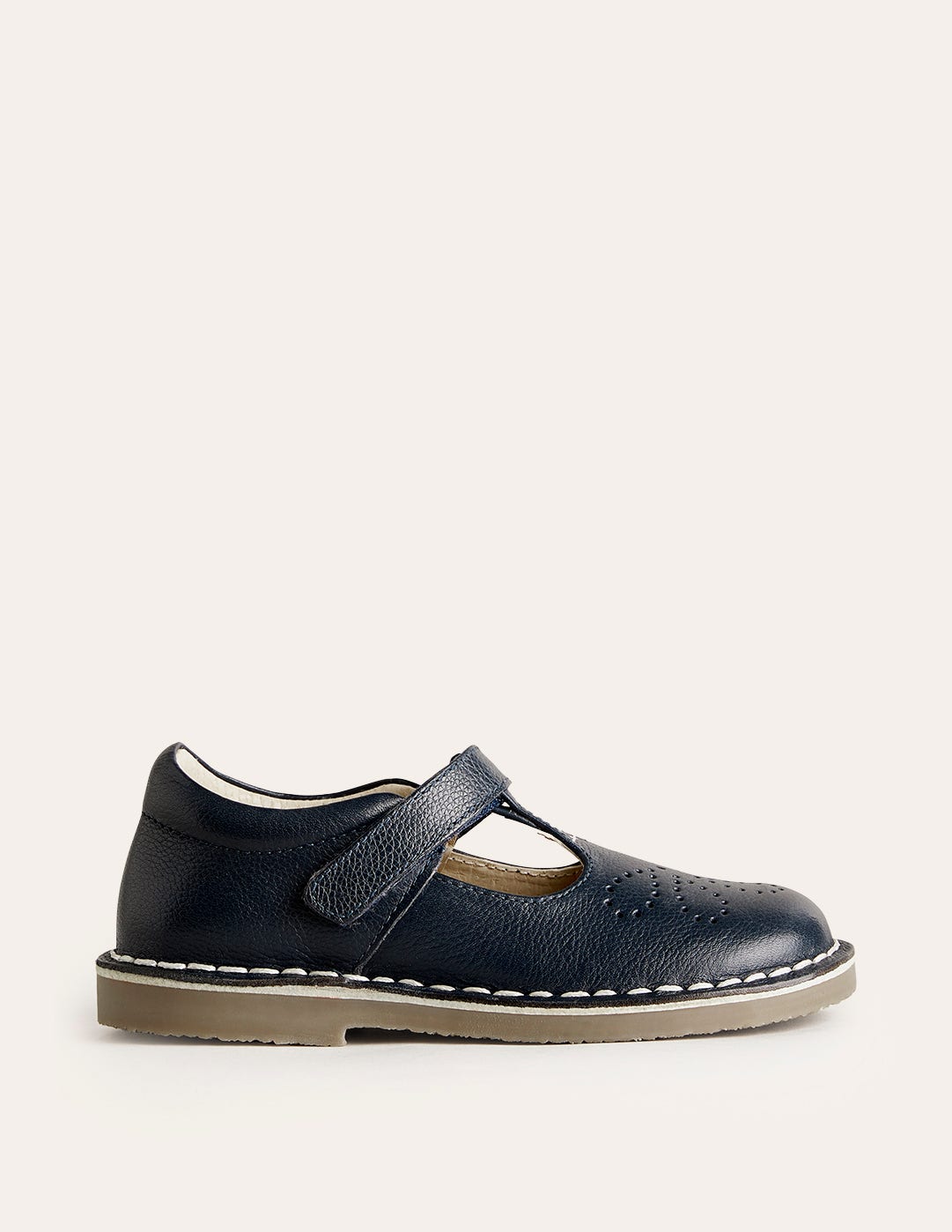 Leather T bar Flats Navy Girls