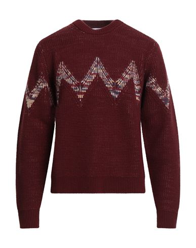 Man Sweater Burgundy Size M Wool