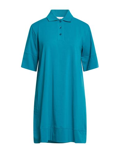 Woman Mini dress Turquoise Size 8 Cotton, Elastane