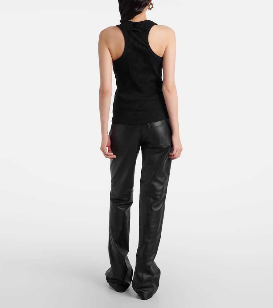 Piercing cotton jersey tank top