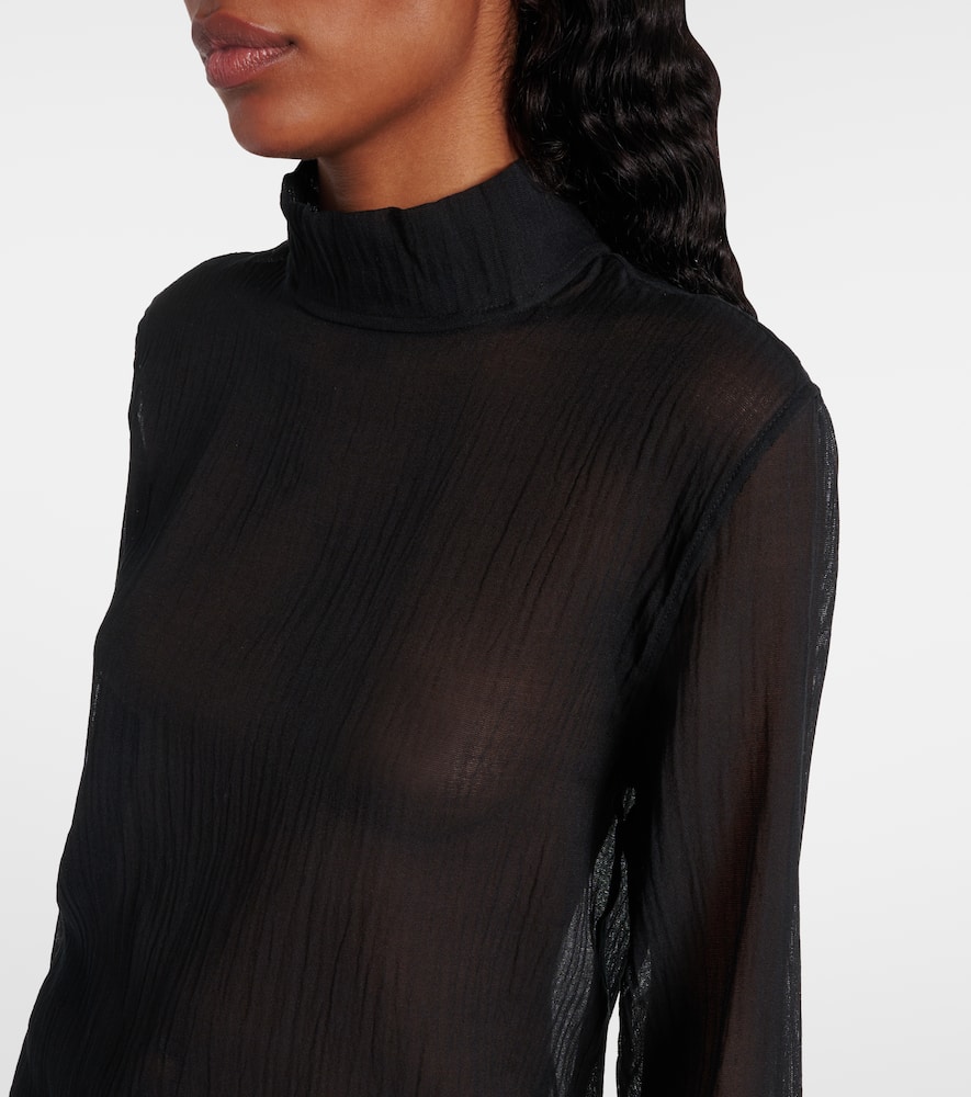 Cotton and silk turtleneck top