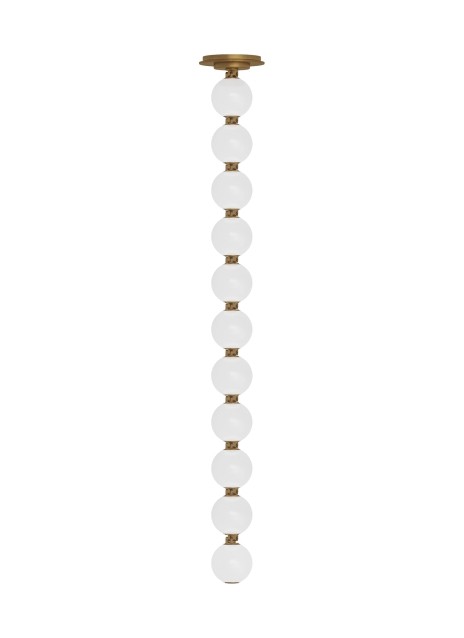 Natural Brass LED Pendant from the Perle Collection