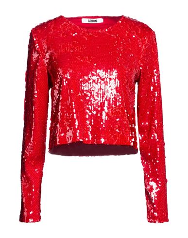 Woman Top Red Size 10 Polyester, Elastane
