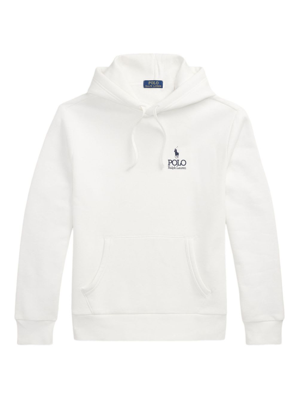 Logo-embroidered hoodie - White
