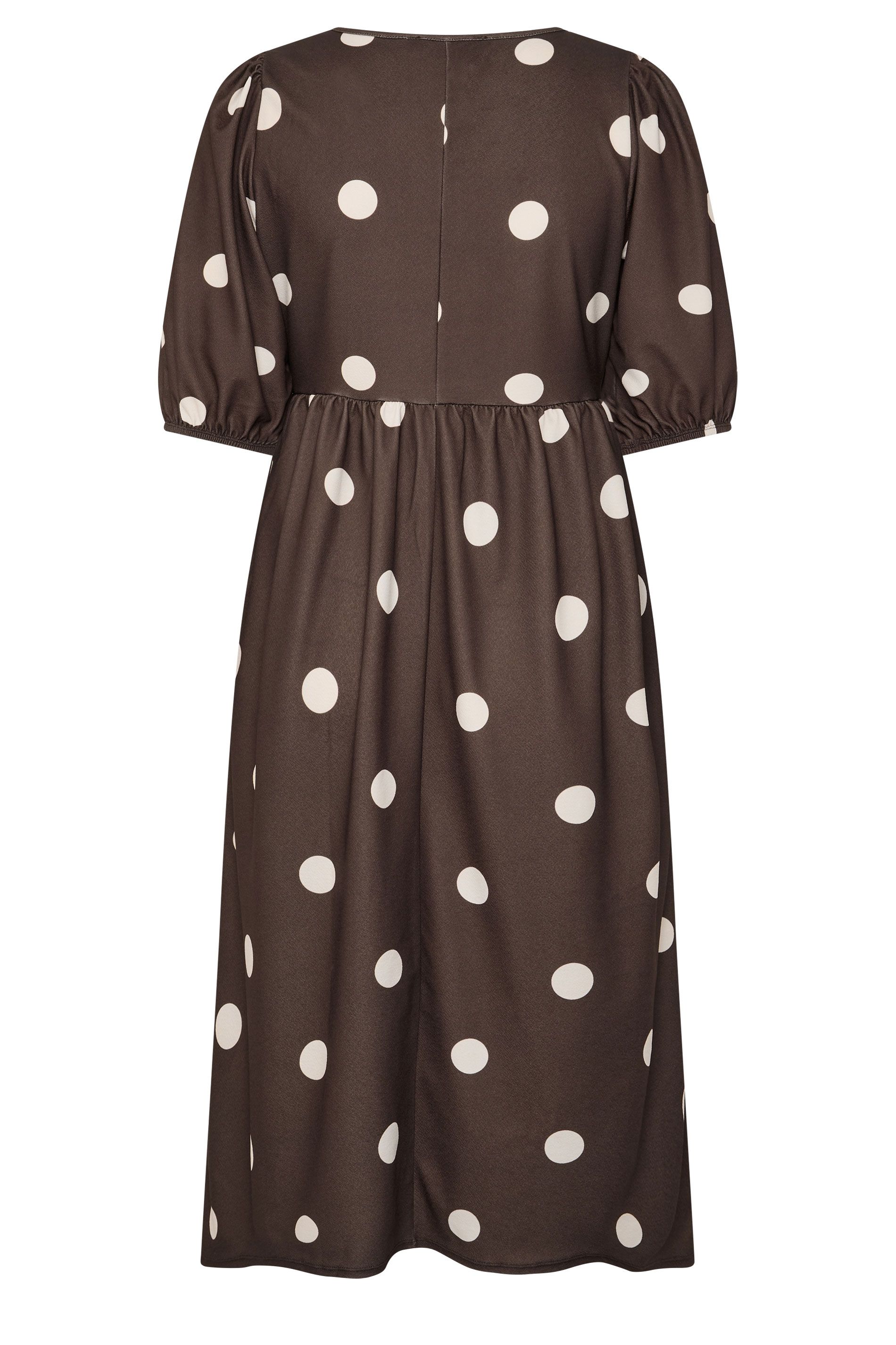 Yours Polka Dot Dress In Chocolate