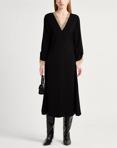 Woman Midi dress Black Size S Polyester, Viscose, Elastane