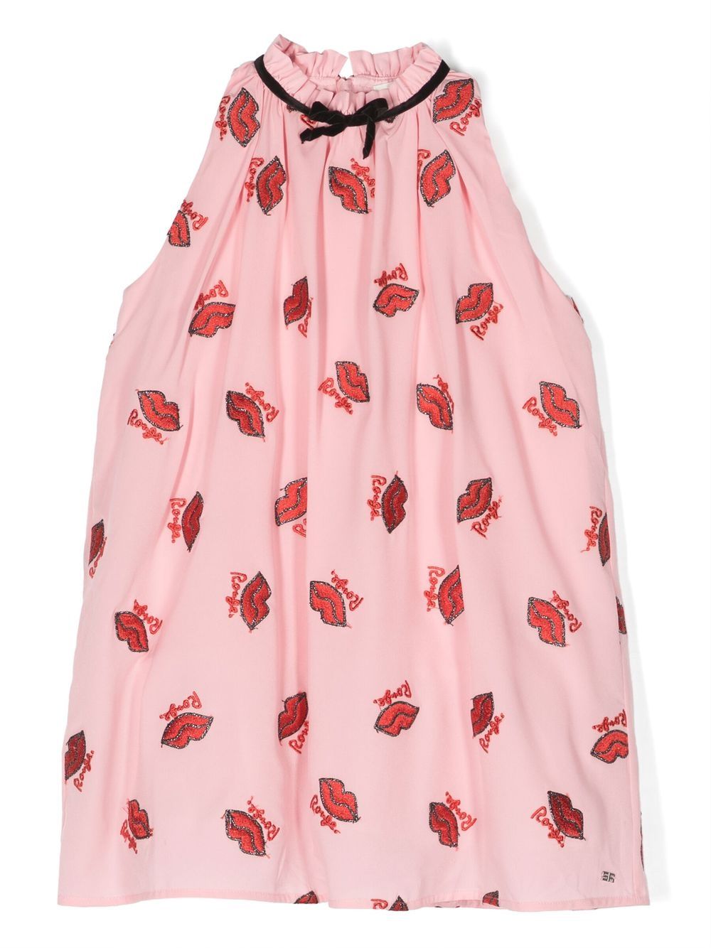 Lips motif print sleeveless dress - Pink