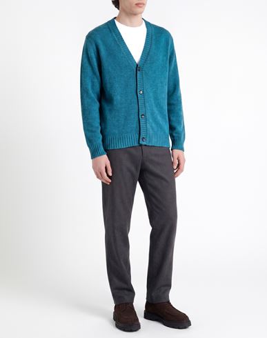 Man Cardigan Azure Size 44 Virgin Wool