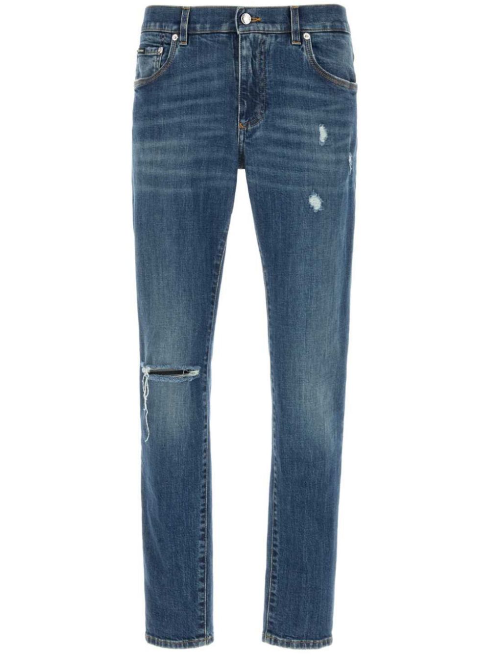 Logo-embroidered jeans - Blue