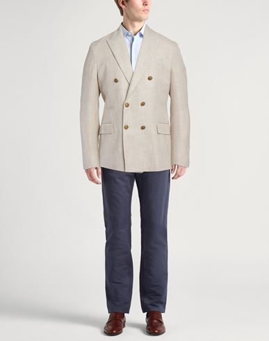 Man Blazer Beige Size 36 Wool, Cotton, Silk, Linen